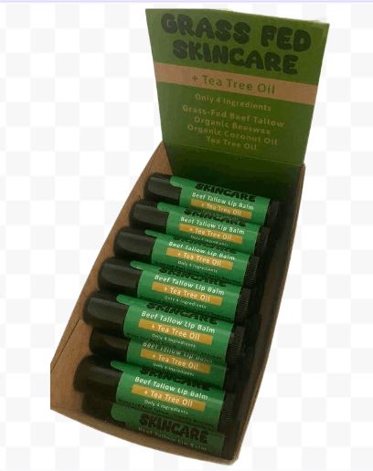 Beef Tallow Lip Balm - Tea Tree Oil Box