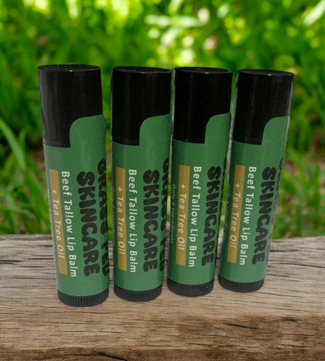 Beef Tallow Lip Balm 4 Pack - Tea Tree Oil